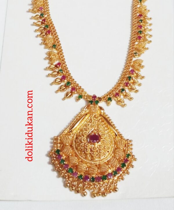 Gold Color Multicolor Stone Long Size Necklace