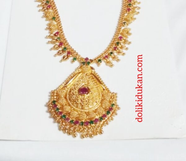 Gold Color Multicolor Stone Long Size Necklace