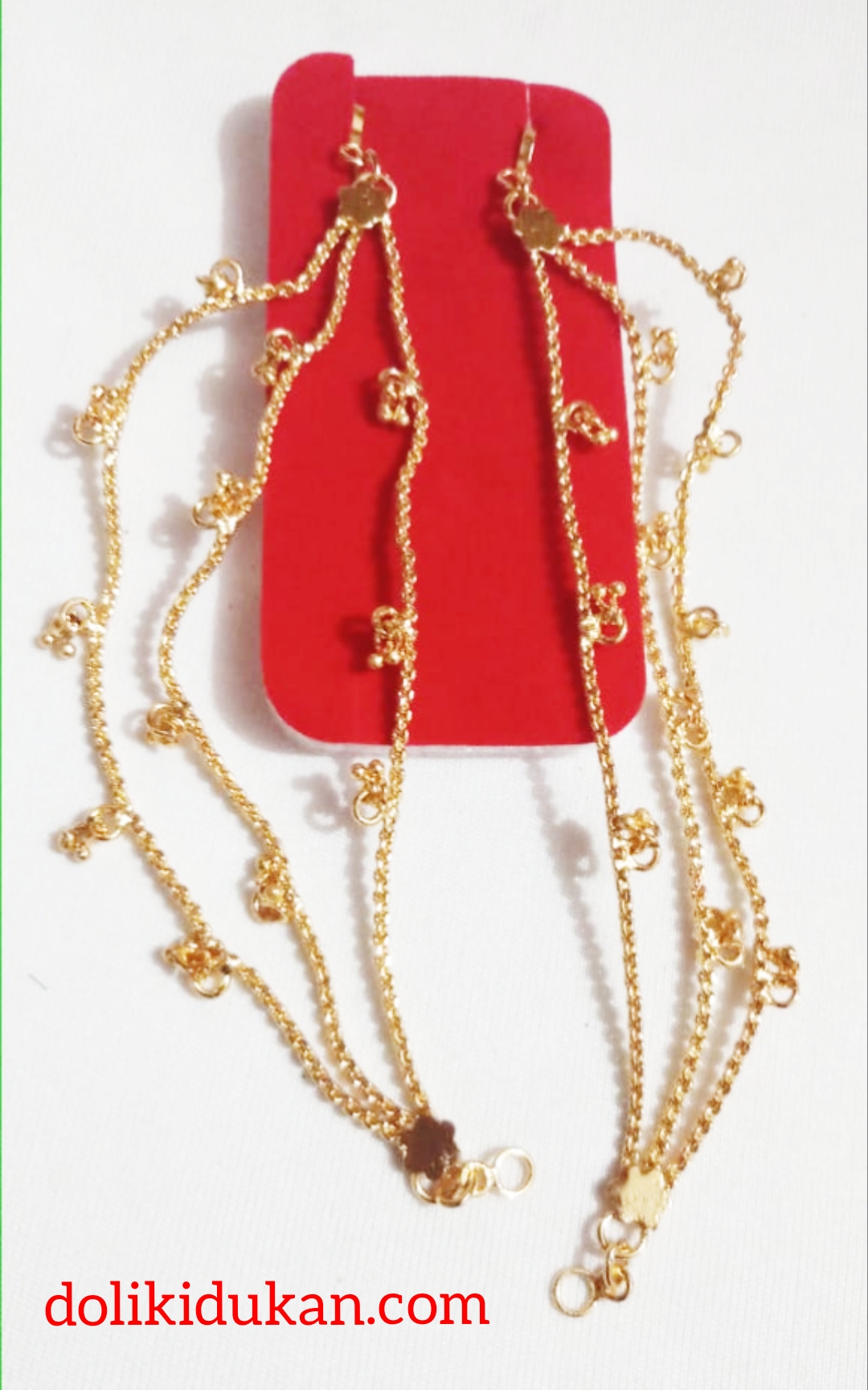 Gold Covering Earrings Chain