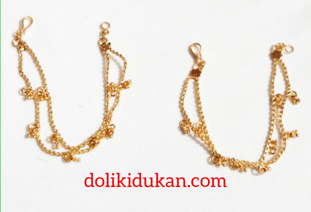 Gold Covering Earrings Chain