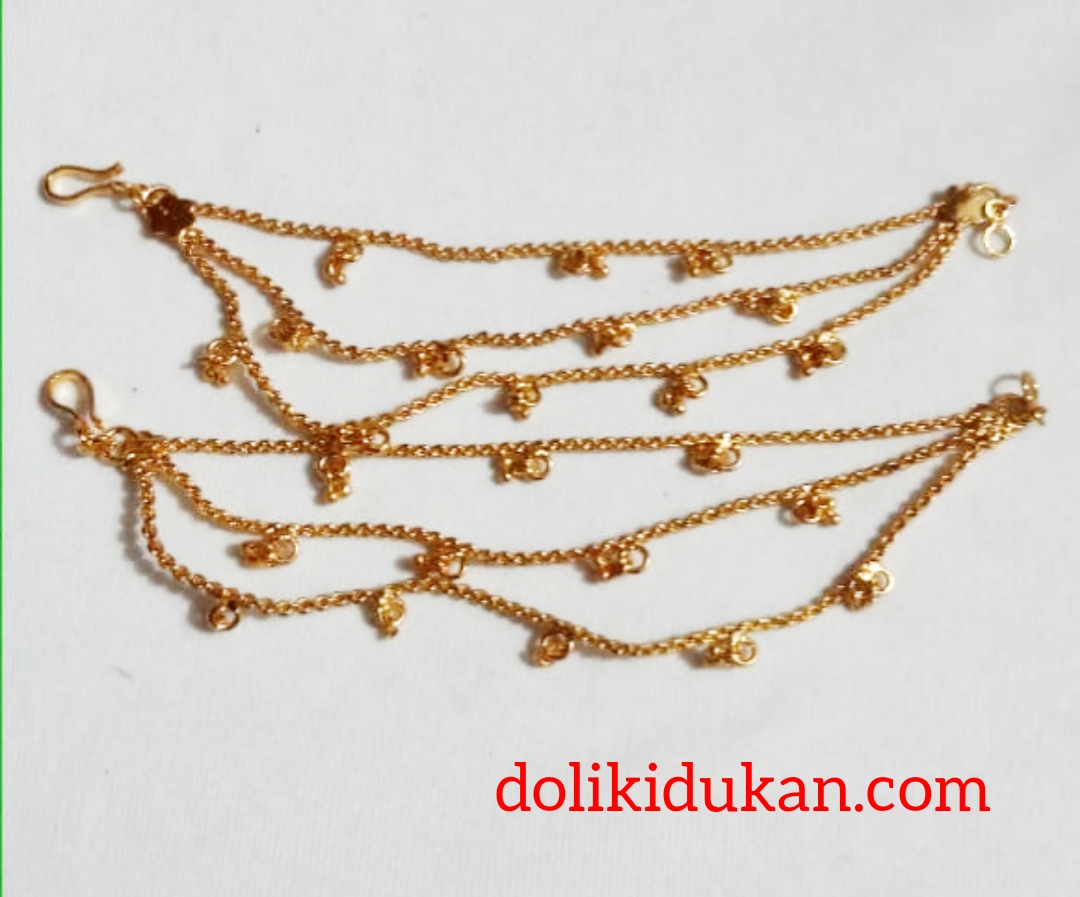 Gold Covering Earrings Chain