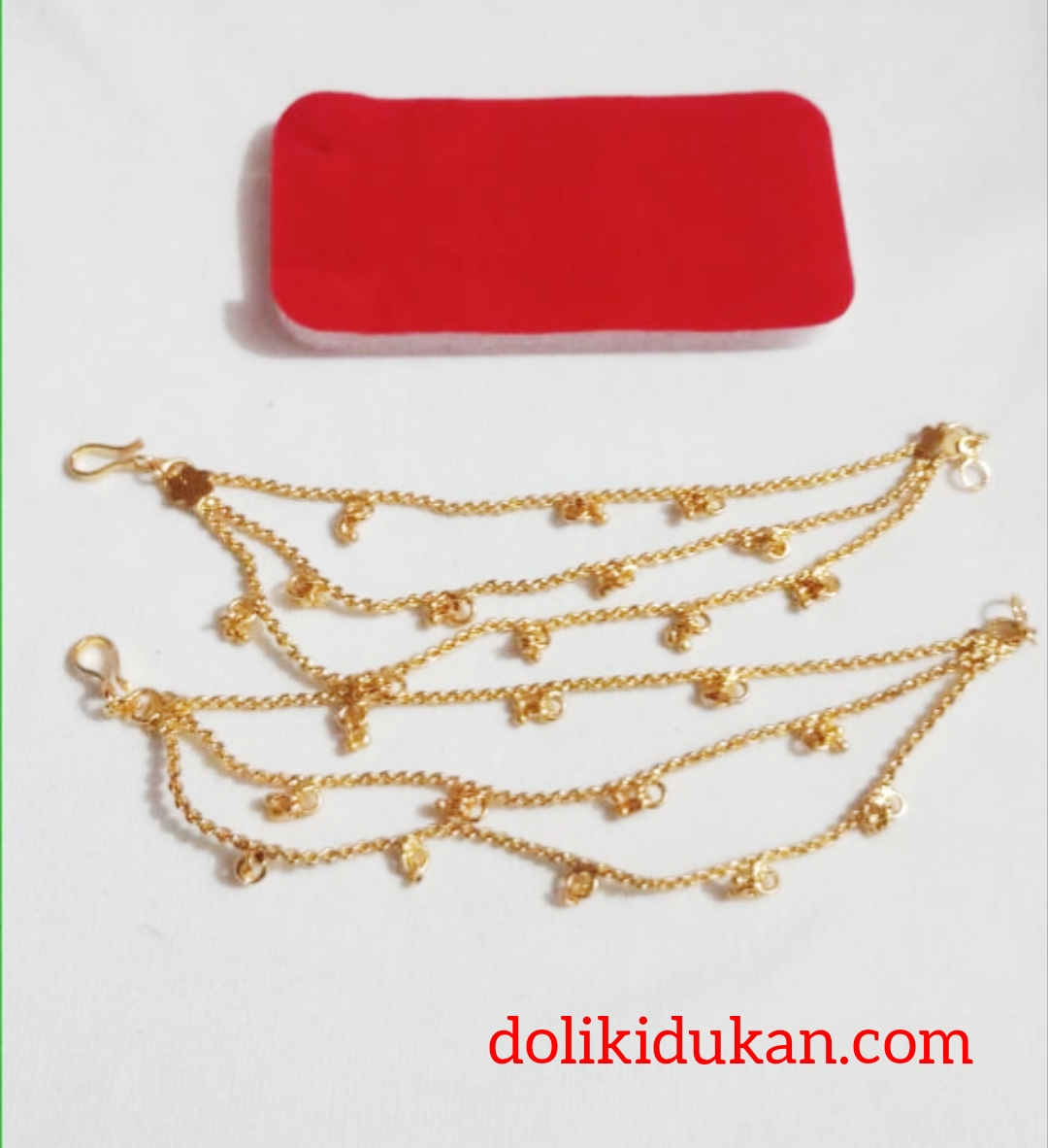 Gold Covering Earrings Chain