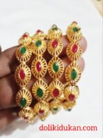 Gold Multicolor Side Bangles