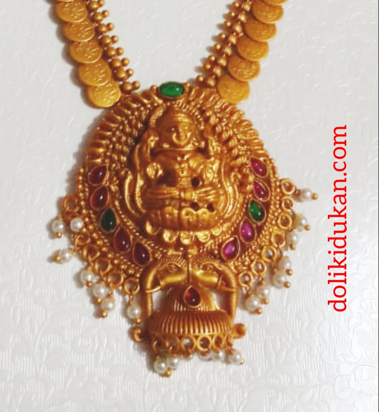 Matte Finish Laxmi Dollor Necklace Set