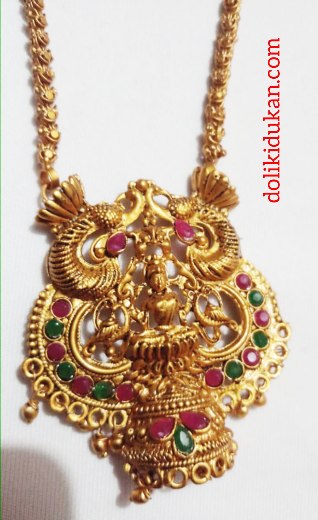 Matte Finish Laxmi Dollor Necklace with Free Earrings