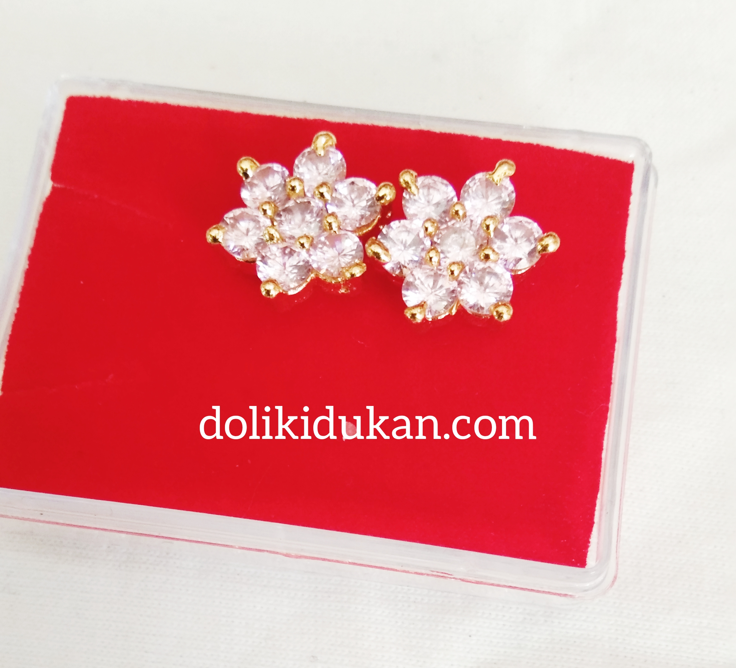 Diamond Look Flower White Studs Earrings