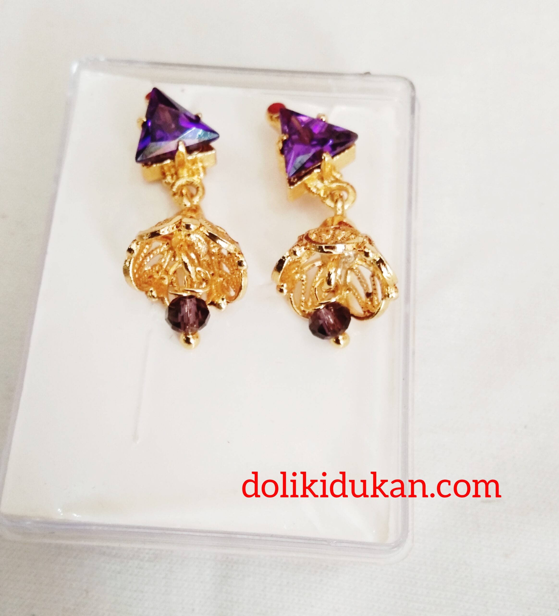 Purple Tringle Stone Gold Joomki
